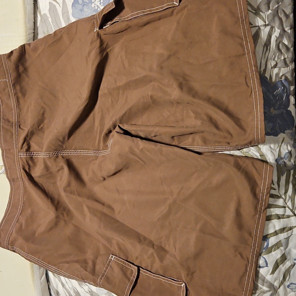 Beach Rats Brown Cargo Cover-up Shorts - Picture 3 of 5